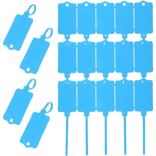 Blank Waterproof Plastic Tags - 100 pcs - Brand New