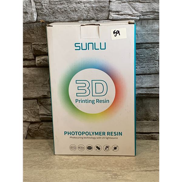 Water Washable 3D Printer Resin - Solid Grey Colour - 1kg - Brand New