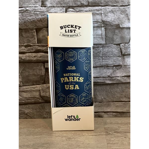 Bucketlist Water Bottle - National Parks of the USA - Brand New
