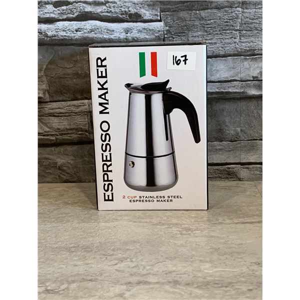 Stainles Steel Espresso Maker - 2 Cup - Brand New