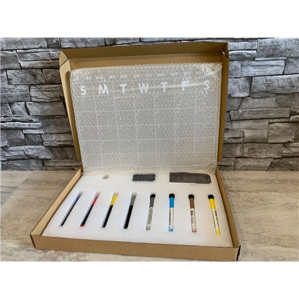 Acrylic Magnetic Calendar with Erasable Markers - Brand New