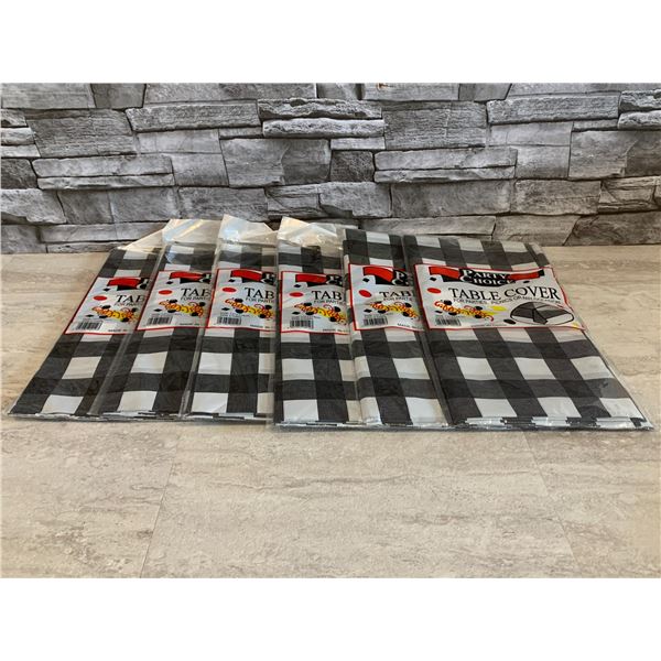 Black And White Party Choice Plastic Table Cloth 6 Pack - Brand New