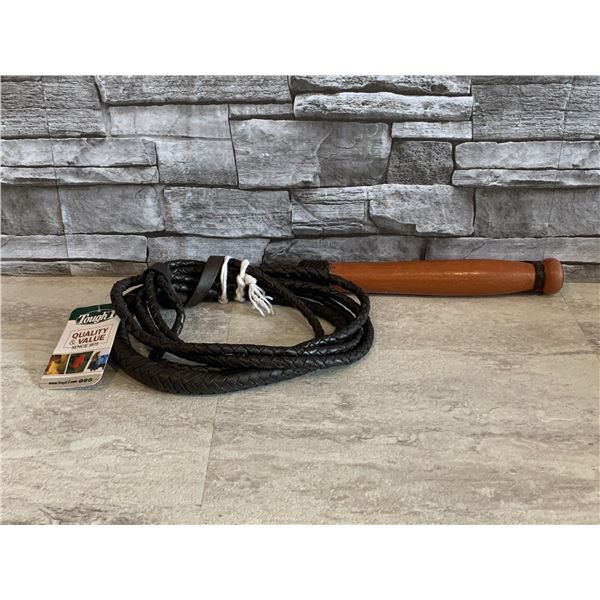 Tough 1 Brown10 Ft Leather Whip - Brand New