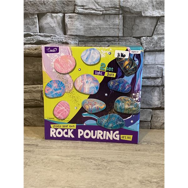 Laoese Create Your Own Rock Pouring Art Kit - 2 Set: Light/Dark Ages 6 & up - Brand New