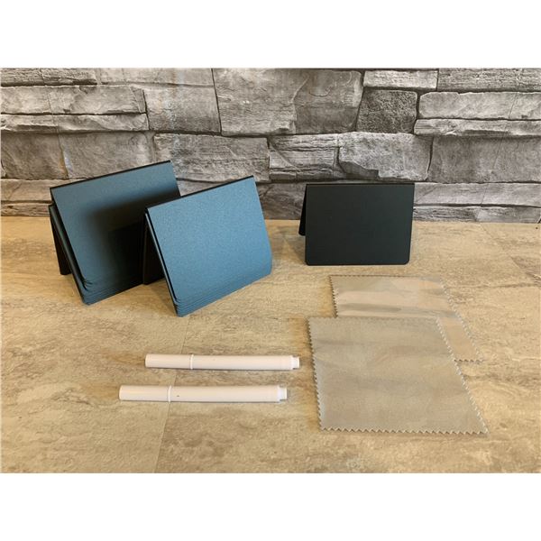Mini Chalkboard Signs Tabletop Labels 20 Pack With 2 Erasable White Pens And Ceaning Cloth V Shaped 