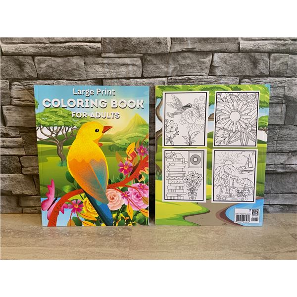 Lot of 2 Large Print Coloring Book for Adults Brand New