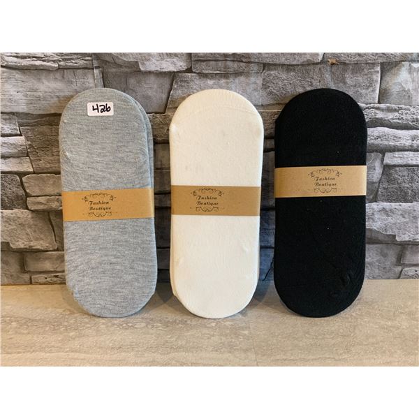 Lot of 3 Fasion Boutique Short Socks Brand New