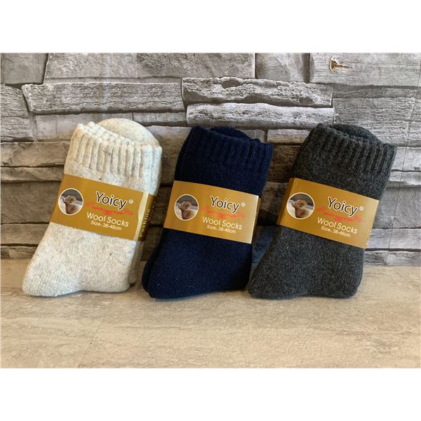 Mens Thick Wool Socks Multi Colour 3 Pack