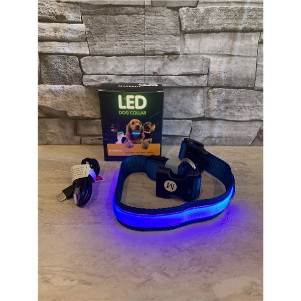 LED Dog Collar Medium - Blue