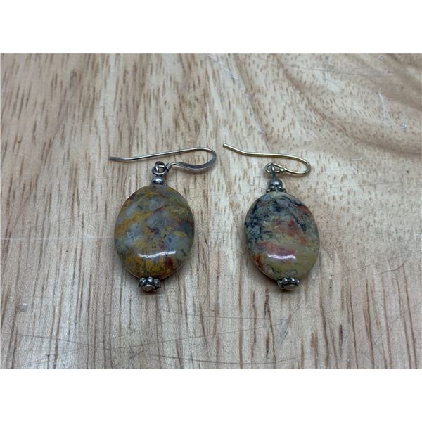 Set of Vintage Moss Agate Earrings
