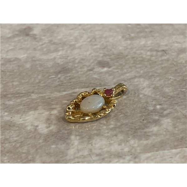 Vintage Van Doran Opal and Ruby Pendant (Not gold)