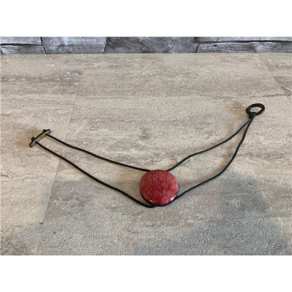 Vintage Rhodonite Pendant With Rope Necklace