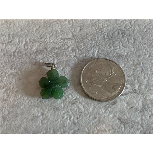 Canadian Nepherite Jade Flower Pendant