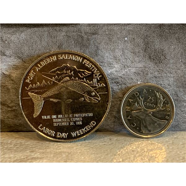 Port Alberni Salmon Festival Coin - Expired September 1986