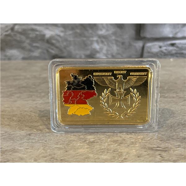 WW2 - DEUTSCHLAND - BUNDESREPUBLIK - 1 OZ GOLD LAYERED BAR (NOT SOLID GOLD)