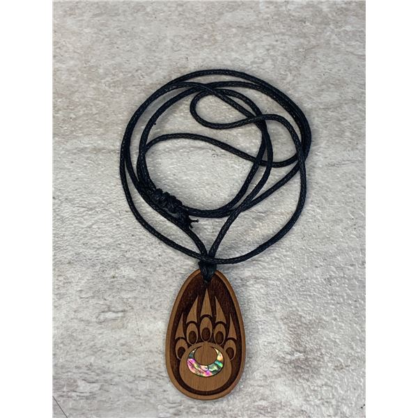 Bear Paw Pendant With Rope Necklace