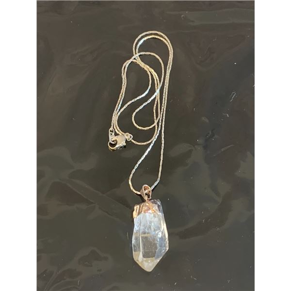 Large Quartz Point Pendant With Chain