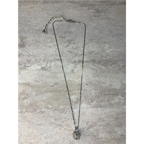Swarovski Necklace With Ball Pendant (Some crystals are missing from ball)