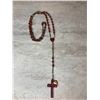 Image 1 : Antique Catholic Red Seed Rosary With Cross
