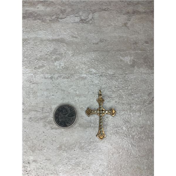 Gold Tone Cross Pendant