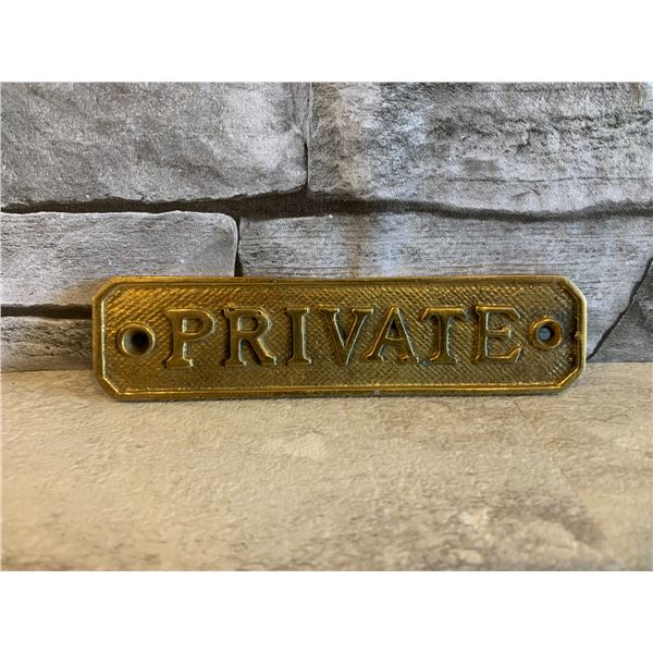 Brass Private Sign 5x 1 1/4