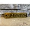 Image 1 : Brass Private Sign 5x 1 1/4