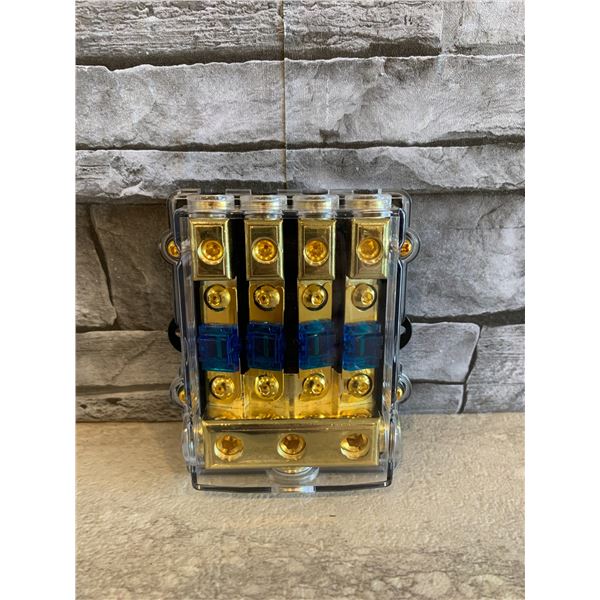 Idong 4-Way Fuse Holder Copper 0/2/4 Gauge to 4/6/8 Gauge 60 Amp Used for Audio amplifier