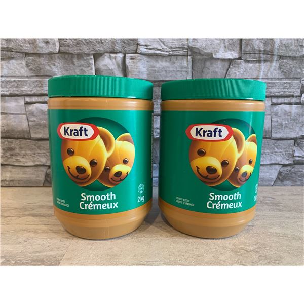 Lot of 2 Kraft Smooth Peanut Butter 2 Kg BB Aug 28 2025
