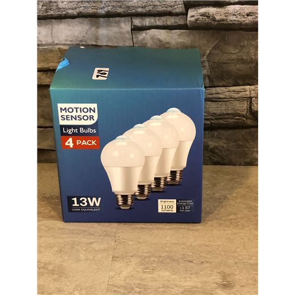 Motion Sensor Light Bulbs 4 Pack 13W 100W Equivalent Brightness 1100 Lumens
