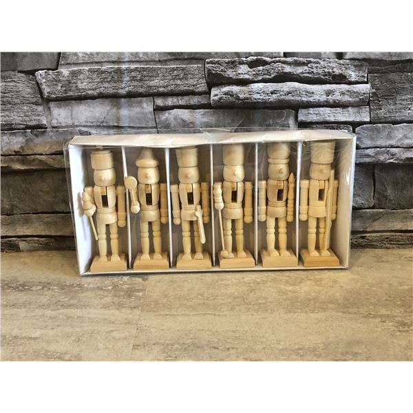 Mini Unpainted Nut Crackers Pack of 6