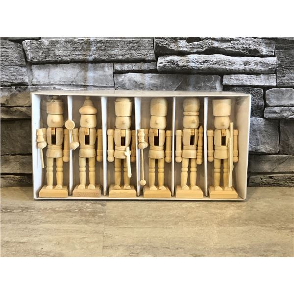 Mini Unpainted Nut Crackers Pack of 6