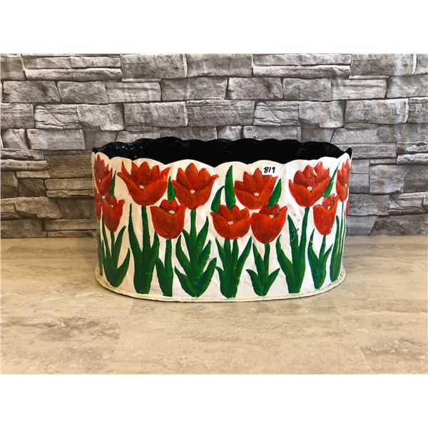 Hand Painted Decorative Planter Box - 17"L x 8"W x 9"H
