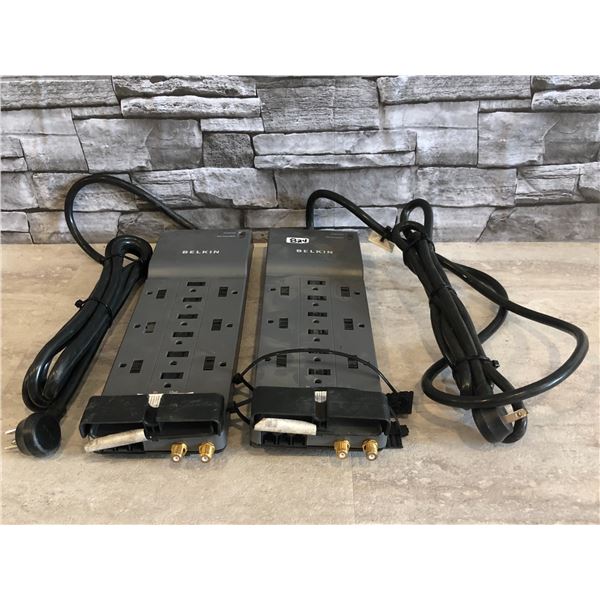 Lot of 2 - Belkin 12-Outlet Power Strip Surge Protector - Model #: BE112234-10