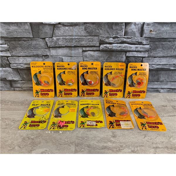 Lot of 10 Vintage Macks Lures - Kokanee - Trout - Blue Gills - Bass Etc