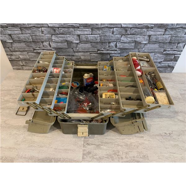 Large Vintage Tackle Box - Jam Packed With Vintage Fishing Gear