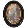 Image 1 : Vintage Artist Signed Original Oil On Canvas Painting European Town Scene