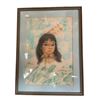 Image 1 : 1981 Noel Wuttunee Signed Original Pastel Painting Of A Young First Nations Girl