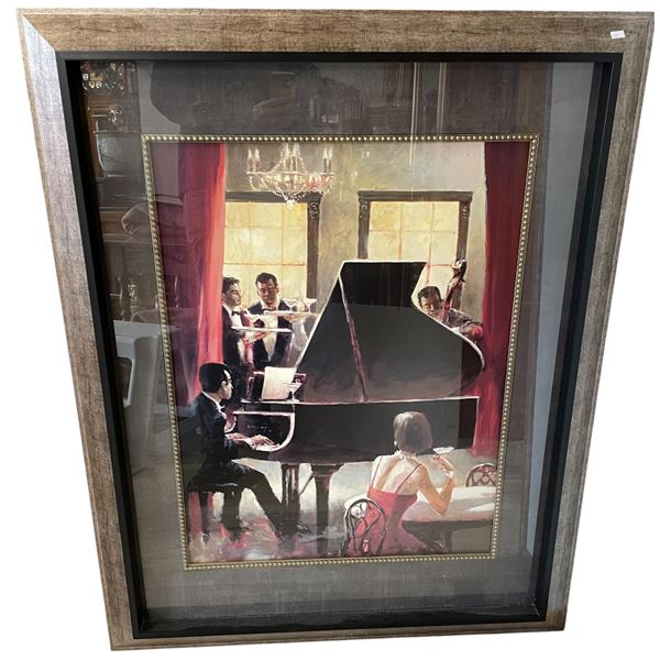 Large Framed Piano Jazz Print