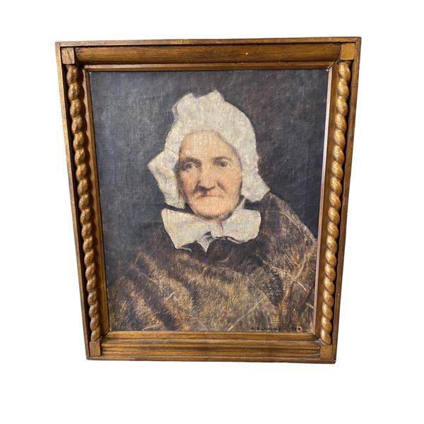 1923 A. B. Lomme Signed Original Portrait Painting Of A Woman