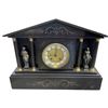 Image 1 : Vintage Slated Mantle Clock With Columns & Figural Details
