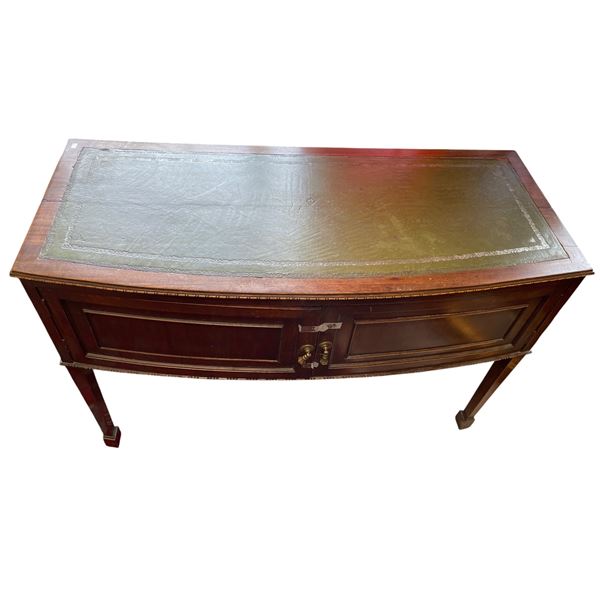 Vintage Leather Top Bow Front Desk
