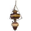 Image 1 : Vintage Hanging Electric Oil Lamp With Hand Painted Floral Details