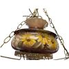Image 2 : Vintage Hanging Electric Oil Lamp With Hand Painted Floral Details
