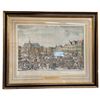 Image 1 : 1686 Bruxelles Grand Sablon Hand Painted Paper Etching Print