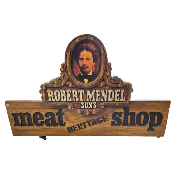 Vintage Robert Mendel & Sons Heritage Meat Shop Sign