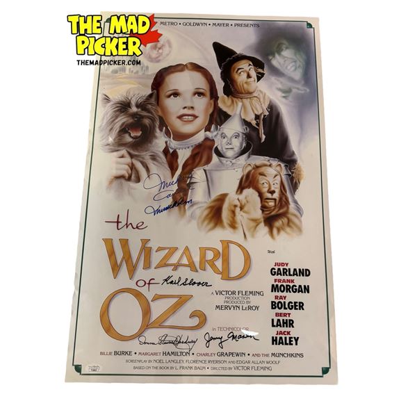Autographed The Wizard Of Oz Poster (Names In Description) With JSA Coa