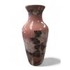 Image 1 : Vintage Floral Painted Glazed Crackle Pink Vase