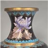 Image 2 : Vintage Cloisonne Black Floral Vase With Damage