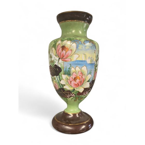 Vintage Hand Painted Floral Porcelain Vase Marked K