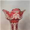 Image 2 : Vintage Hand Painted Cranberry Glass Vase